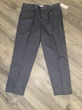 Goodfellow & Co Men’s Pleated Trousers 36x30 Blue Slim Tapered Stretch NWT